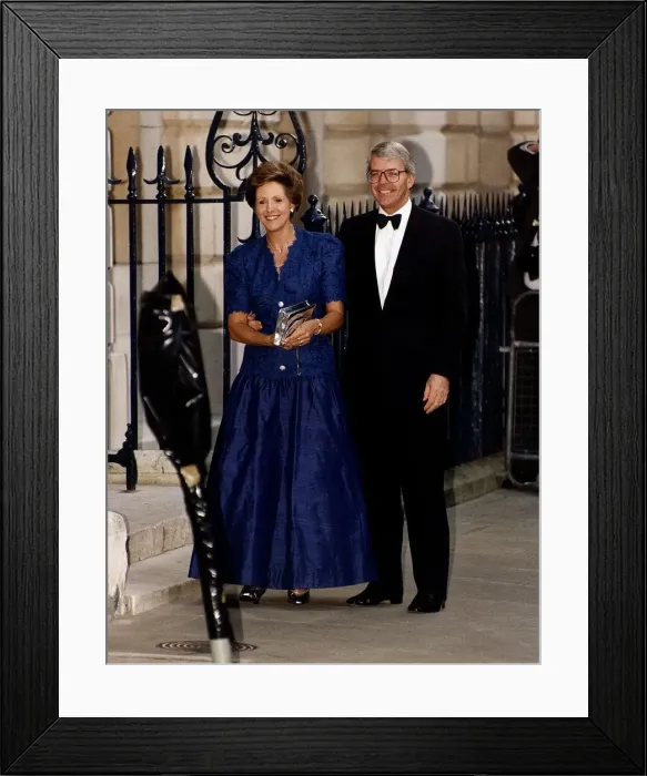 Framed Print : Norma Major and John Major MP seen here attending a banquet in celebration of the 40th