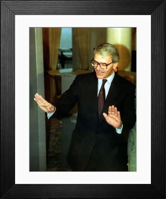 Framed Print : John Major Prime Minister arrives at Blackpool Framed Print : John Major Prime Minister arrives at Blackpool