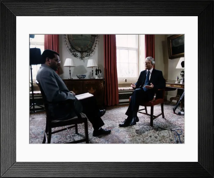 Framed Print : Prime Minister John Major the Conservative MP for Huntingdon being interview in a Downing Framed Print : Prime Minister John Major the Conservative MP for Huntingdon being interview in a Downing