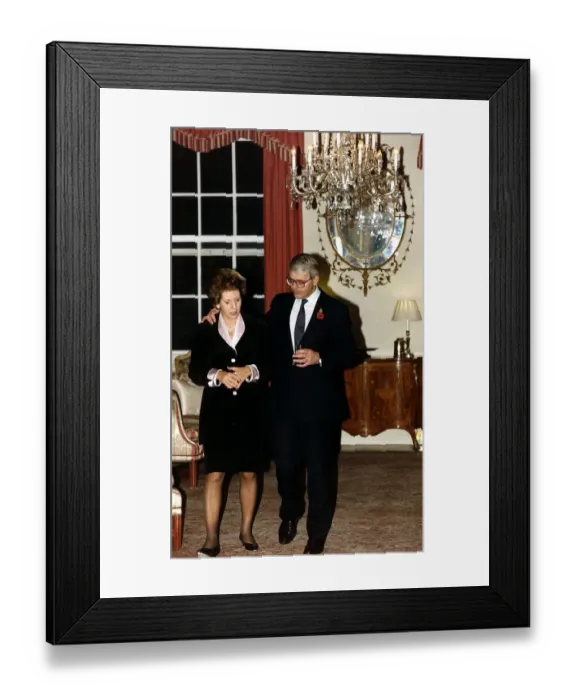 Framed Print : John Major with his wife walking through drawing room at 10 Downing Street Framed Print : John Major with his wife walking through drawing room at 10 Downing Street