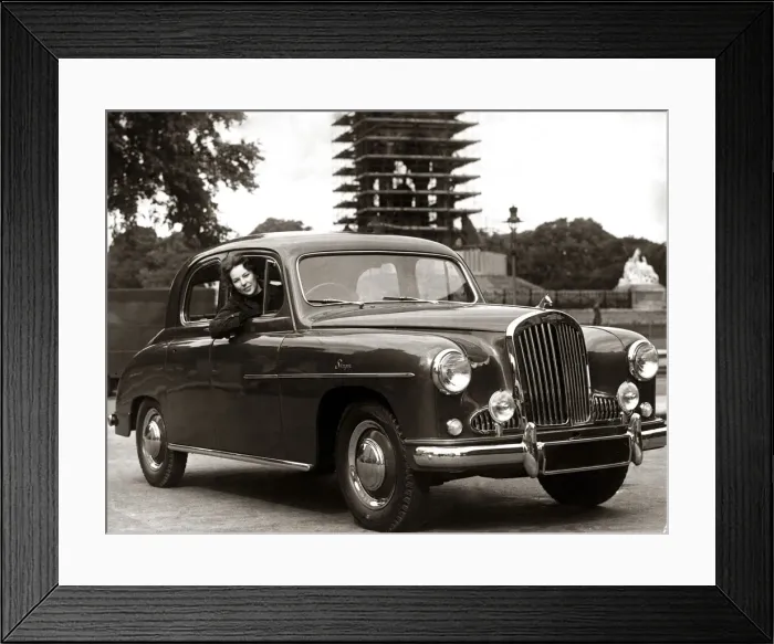 Framed Print : The Hunter Singer Saloon Car Re-designed front with plastic leminates in Framed Print : The Hunter Singer Saloon Car Re-designed front with plastic leminates in
