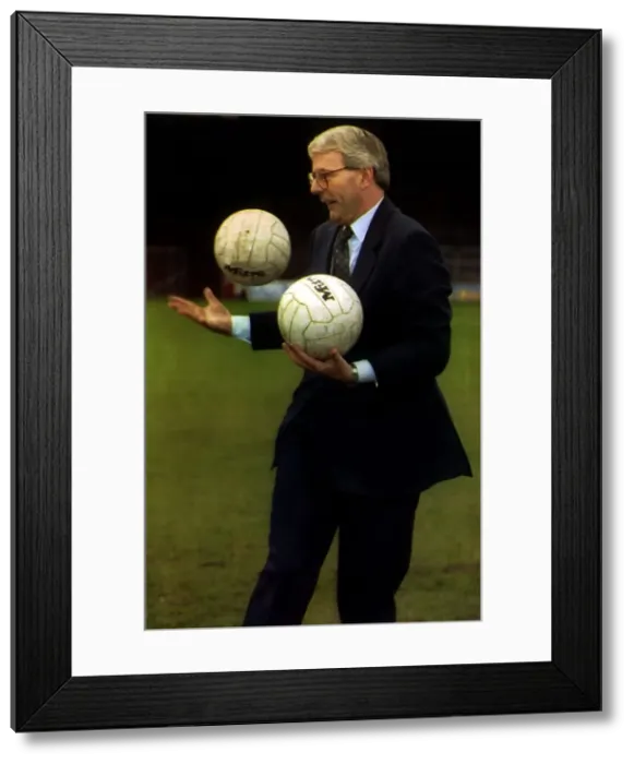 Framed Print : John Major playing with two footballs at Ednburgh Framed Print : John Major playing with two footballs at Ednburgh