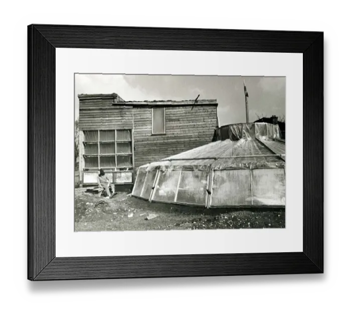 Framed Print : Unusual House March 1973 27 years old Graham Caine who is building the natural home