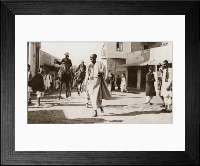 Framed Print : Turco - Italian War An Arab town crier under italian escort seen here announcing Framed Print : Turco - Italian War An Arab town crier under italian escort seen here announcing
