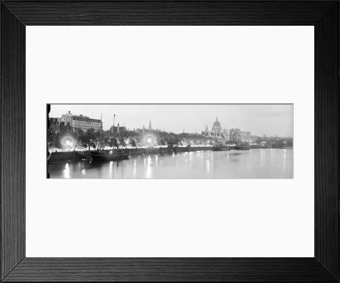 Framed Print : The Embankment London by Night St Pauls Cathedral River Thames Ships Discovery Framed Print : The Embankment London by Night St Pauls Cathedral River Thames Ships Discovery