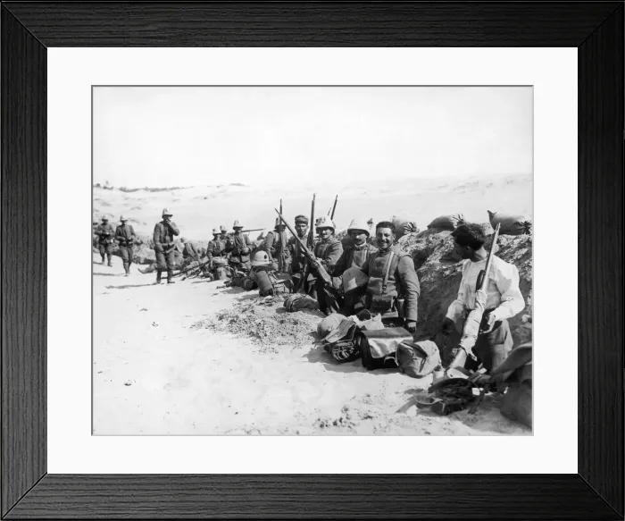 Framed Print : Turco - Italian War Italian soldiers dug in around Tripoli Framed Print : Turco - Italian War Italian soldiers dug in around Tripoli