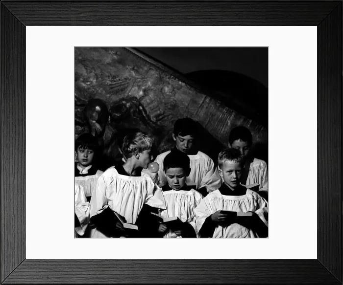 Framed Print : Choir boy with bubble gum. 1969 Framed Print : Choir boy with bubble gum. 1969