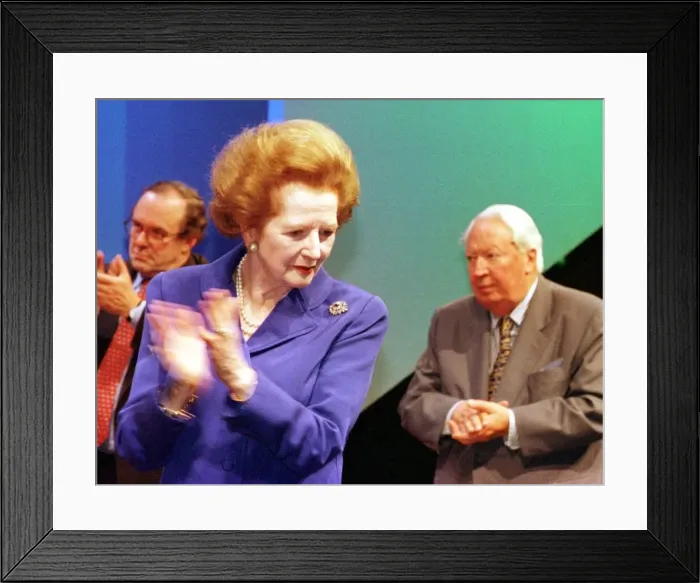 Framed Print : Margaret Thatcher and Sir Edward Heath October 1998 at the Conservative Party Conference