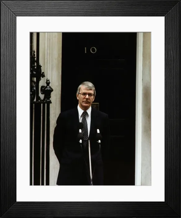 Framed Print : John Major Prime Minister of Britain seen here outside 10 Downing Street