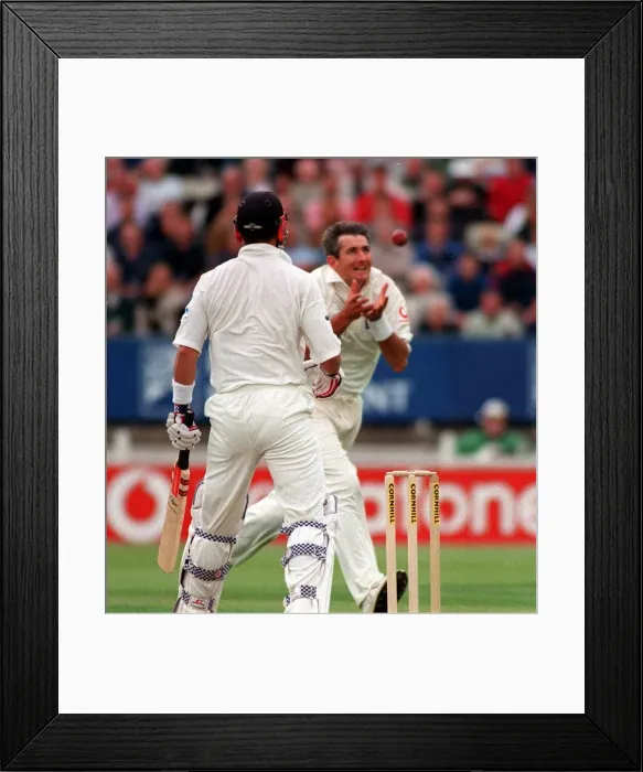 Framed Print : Andrew Caddick and Brian McMillan Cricket Players July 1999 during first day of Framed Print : Andrew Caddick and Brian McMillan Cricket Players July 1999 during first day of