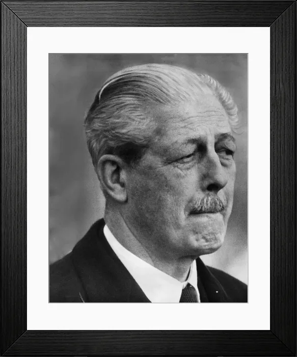 Framed Print : Harold MacMillan Prime Minister MP standing outside the door of the Royal Lounge Framed Print : Harold MacMillan Prime Minister MP standing outside the door of the Royal Lounge