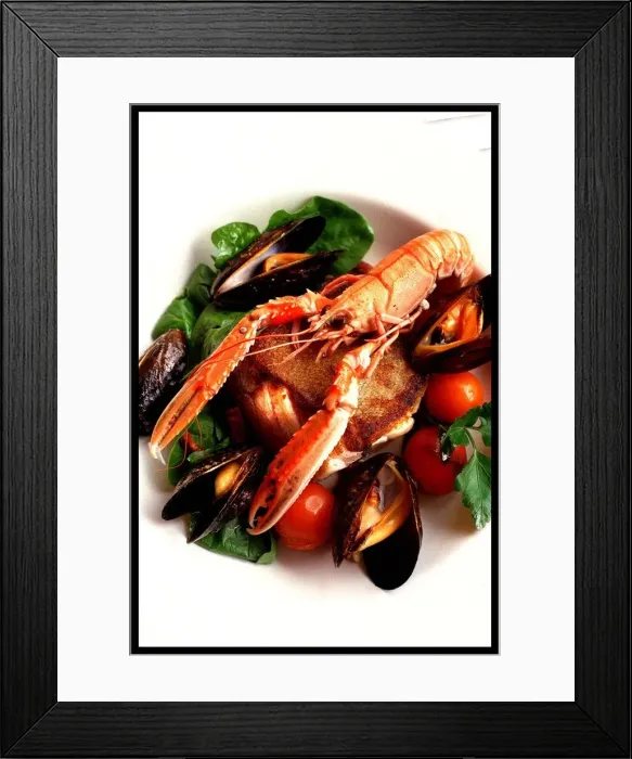Framed Print : Seafood at Sweet Melindas Restaurant May 1998 Marchmont, Edinburgh Framed Print : Seafood at Sweet Melindas Restaurant May 1998 Marchmont, Edinburgh