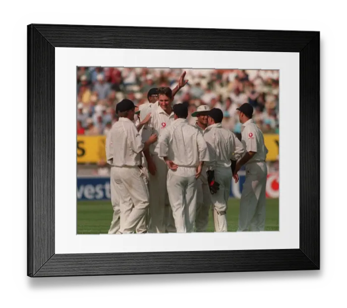 Framed Print : Andy Caddick cricket player of england july 1999 Celebrates after he takes Framed Print : Andy Caddick cricket player of england july 1999 Celebrates after he takes