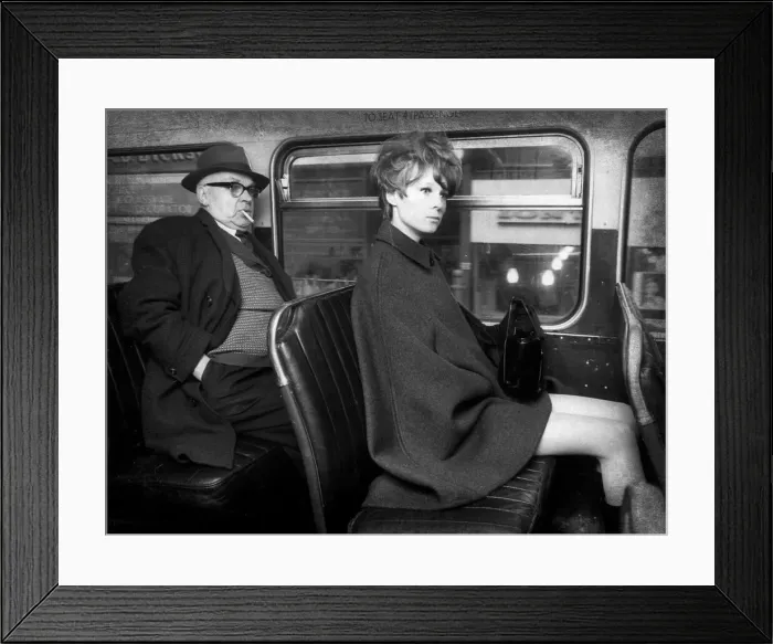 Framed Print : 17 year old Lynn Teall of Glasgow travels to work after getting up late Framed Print : 17 year old Lynn Teall of Glasgow travels to work after getting up late