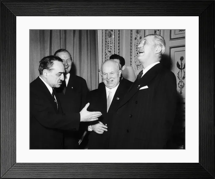 Framed Print : Conservative Prime Minister Harold Macmillan at a party in Moscow Framed Print : Conservative Prime Minister Harold Macmillan at a party in Moscow