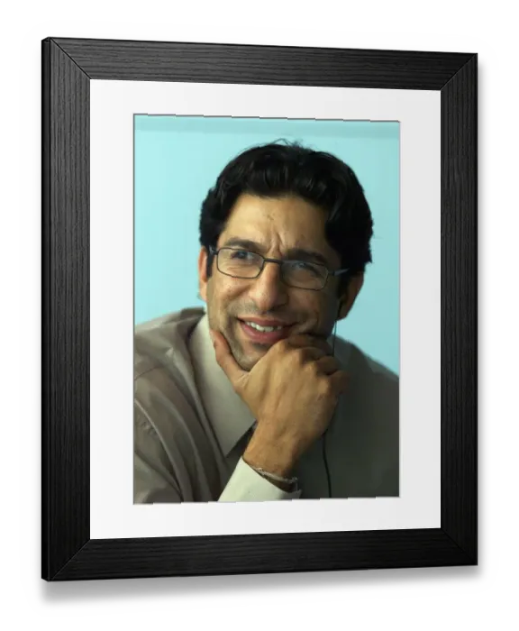 Framed Print : Wasim Akram July 1999 Lords Test Match England v New Zealand Day four
