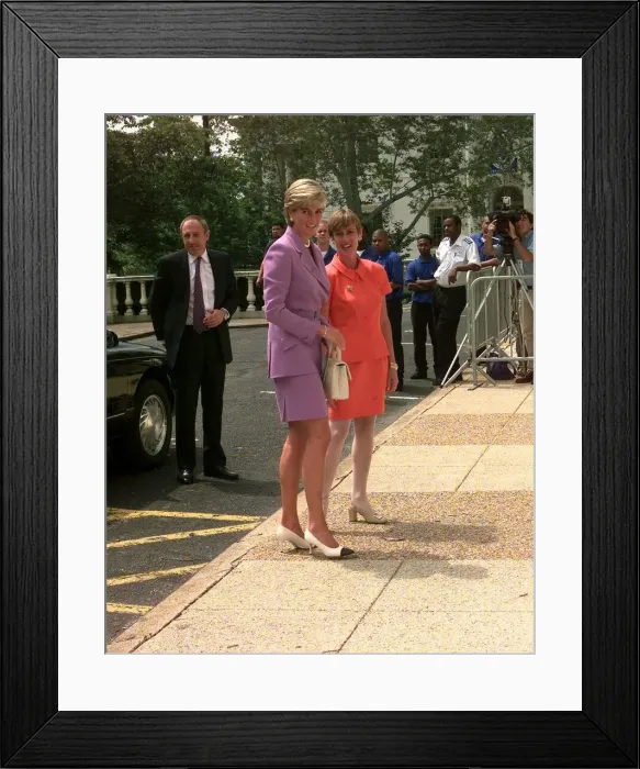 Framed Print : Diana, Princess of Wales arrives at the Red Cross Headquarters in Washington DC where she