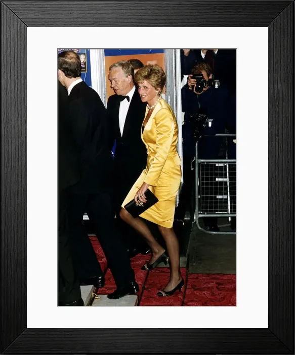 Framed Print : Princess of Wales arriving at the London Palladium for a Gala evening in aid of