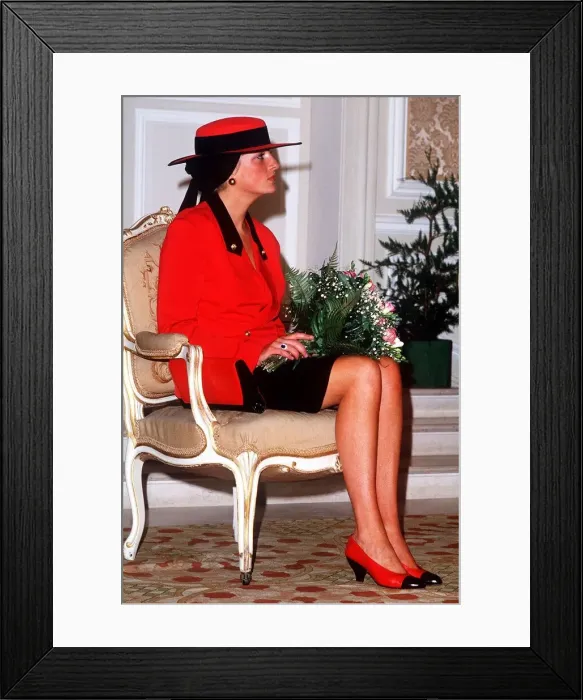 Framed Print : Diana, Princess of Wales, during her official visit to Normandy. 9th September 1987