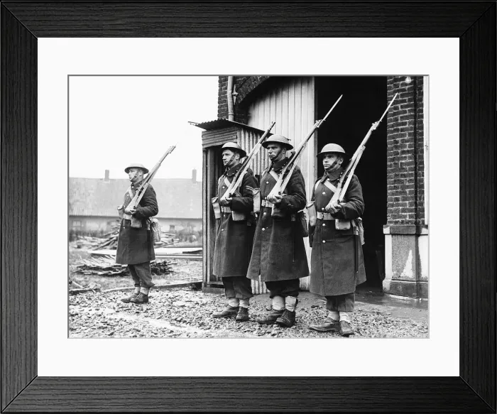 Framed Print : Royal Irish Fusiliers on guard duty during WW2 1940 Framed Print : Royal Irish Fusiliers on guard duty during WW2 1940