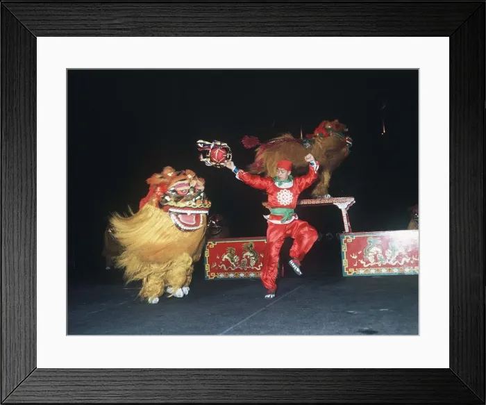 Framed Print : Singapore Armed Forces doing Chinese Lion dance Edinburgh Tattoo circa 1999 Framed Print : Singapore Armed Forces doing Chinese Lion dance Edinburgh Tattoo circa 1999