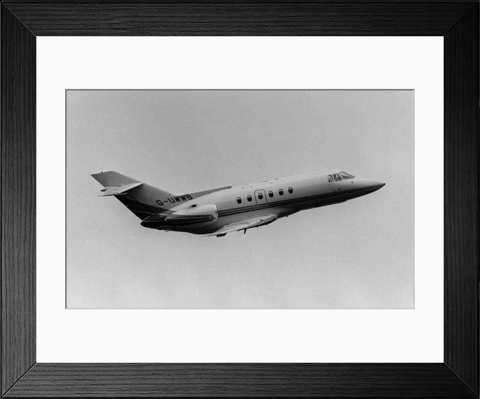 Framed Print : Aircraft British Aerospace BAe125 executive jet May 1987 demonstration flight Framed Print : Aircraft British Aerospace BAe125 executive jet May 1987 demonstration flight