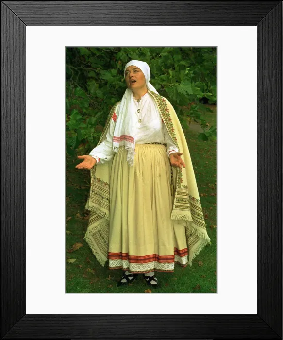 Framed Print : Lilija Zobens opera singer October 1997 Wearing traditional Latvian costume Framed Print : Lilija Zobens opera singer October 1997 Wearing traditional Latvian costume
