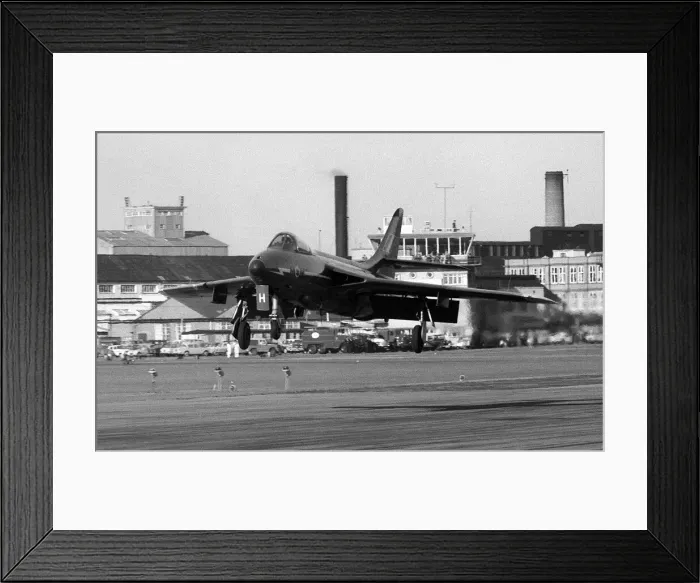 Framed Print : Aircraft Hawker Hunter of the RAF Blue Diamonds Sept 1962 aerobatic team landing Framed Print : Aircraft Hawker Hunter of the RAF Blue Diamonds Sept 1962 aerobatic team landing
