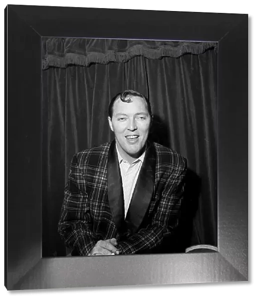 Bill Haley rock and roll singer on his first visit to England 1957 which was