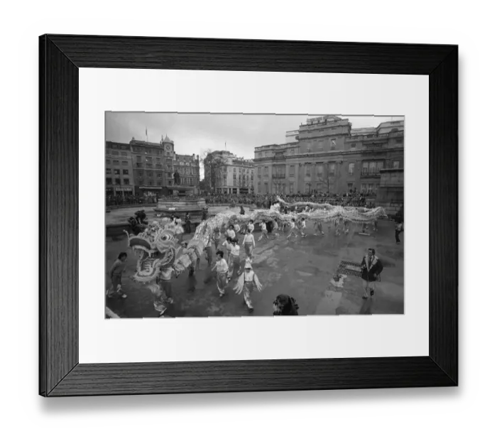 Framed Print : Chinese New Year Celebration Trafalgar Square London February 1977 140ft Chinese