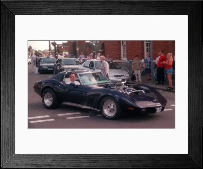 Framed Print : Blue Custom Car Biown Corvette Sting Framed Print : Blue Custom Car Biown Corvette Sting