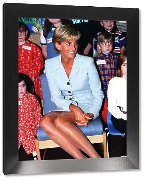 Diana, Princes of Wales visits children at the Royal Brompton Hospital in West London