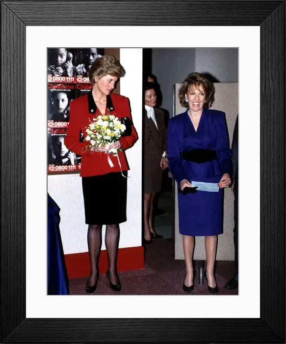 Framed Print : Princess Diana, the Princess Of Wales arrives to open the Childline Headquarters in Framed Print : Princess Diana, the Princess Of Wales arrives to open the Childline Headquarters in