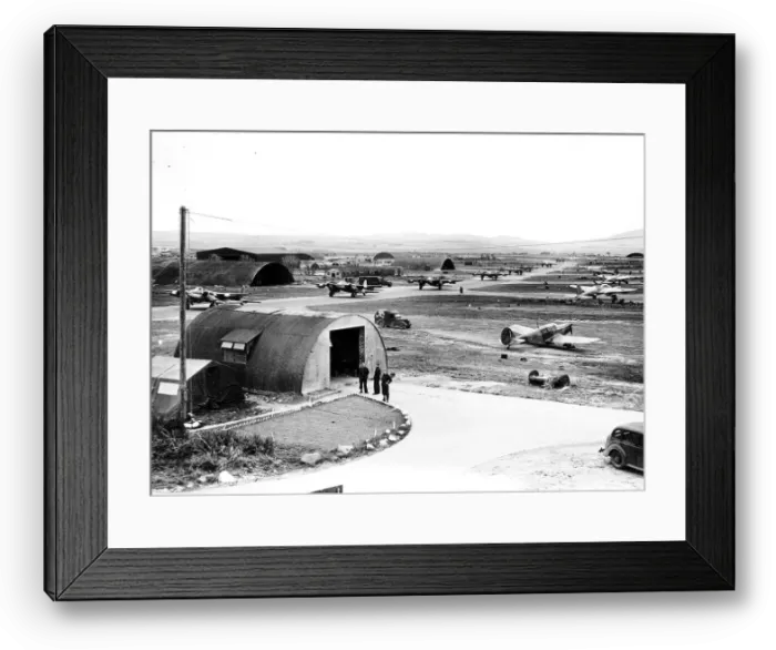 Framed Print : DeHavilland Mosquitos on a Coastal Command Airfield in Scotland taxi before taking Framed Print : DeHavilland Mosquitos on a Coastal Command Airfield in Scotland taxi before taking