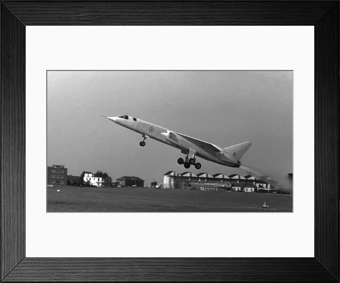 Framed Print : Aircraft The BAC TSR2 development aircraft Sept 1964 takes off from Boscombe Down
