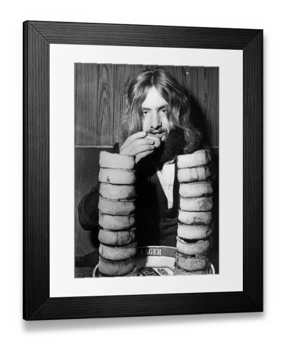 Framed Print : Jeff Heenan of Arbroath the World Pie Eating Champ in 1974 Framed Print : Jeff Heenan of Arbroath the World Pie Eating Champ in 1974