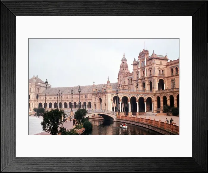 Framed Print : The exhibition palace in the plaza de espana in Seville Spain