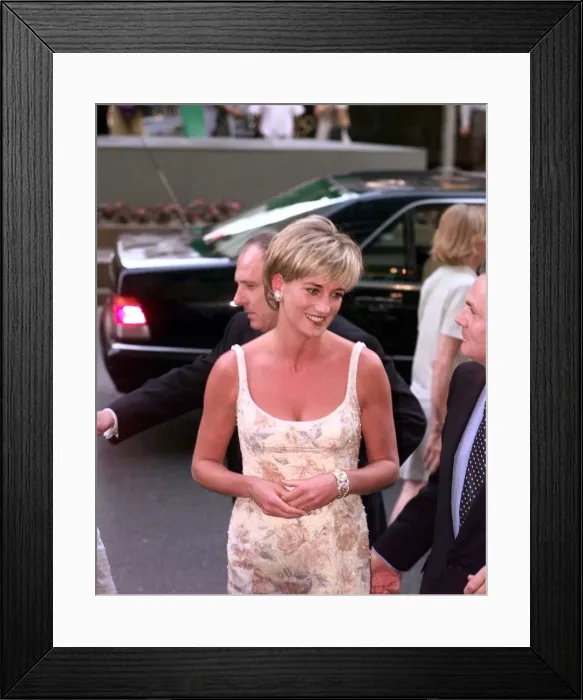 Framed Print : Diana, Princess of Wales, arrives for a gala reception and preview at Christies auction Framed Print : Diana, Princess of Wales, arrives for a gala reception and preview at Christies auction