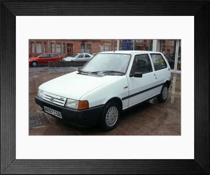 Framed Print : Pic shows... Fiat Uno - for used car slot Road Record Framed Print : Pic shows... Fiat Uno - for used car slot Road Record