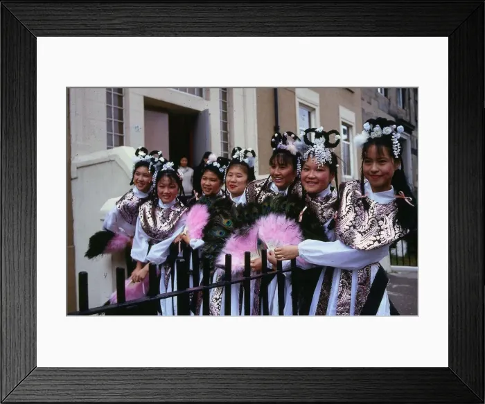 Framed Print : Chinese National dancers September 1988 at the opening of the Transport Museum in Framed Print : Chinese National dancers September 1988 at the opening of the Transport Museum in