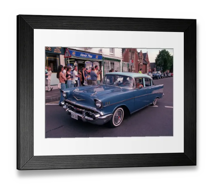 Framed Print : Blue Custom Car 57 Chevrolet Framed Print : Blue Custom Car 57 Chevrolet