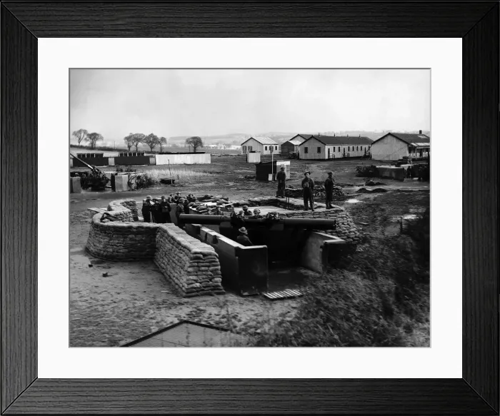 Framed Print : World War Two An anti - aircraft gun emplacement 1939 in Scotland Framed Print : World War Two An anti - aircraft gun emplacement 1939 in Scotland