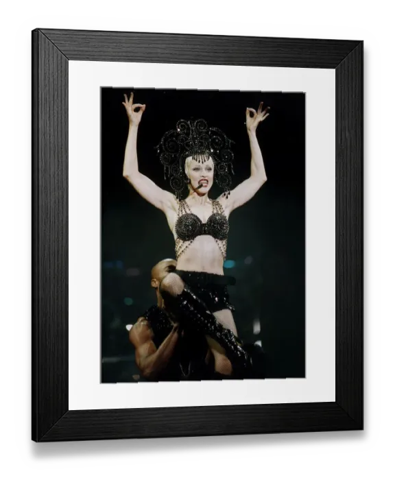 Framed Print : Madonna Pop Singer in Concert at Wembley during her Girlie Show tour Framed Print : Madonna Pop Singer in Concert at Wembley during her Girlie Show tour