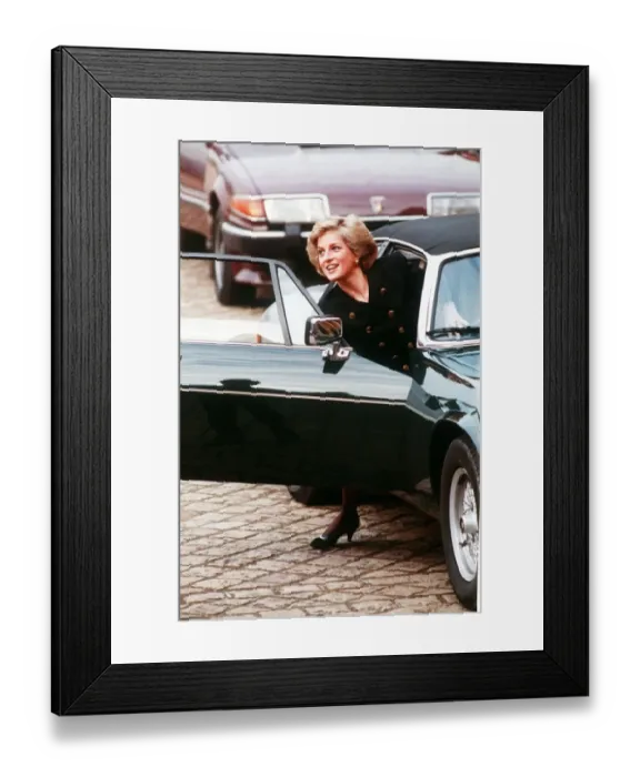 Framed Print : Princess Diana arrives at Bleinheim palace for a charity auction. 6th November 1988