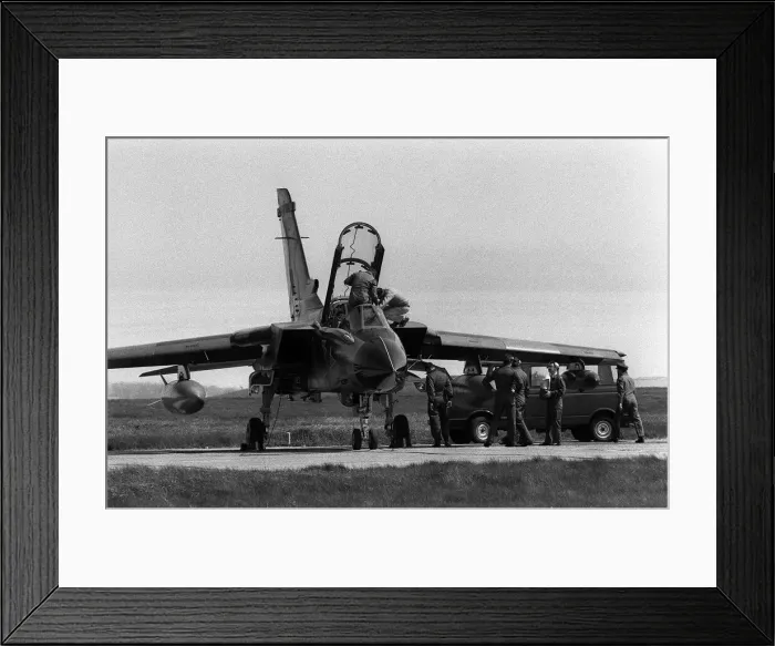 Framed Print : RAF Panavia Tornado GR1 Aug 1987 is prepared for flight by its ground crew Framed Print : RAF Panavia Tornado GR1 Aug 1987 is prepared for flight by its ground crew