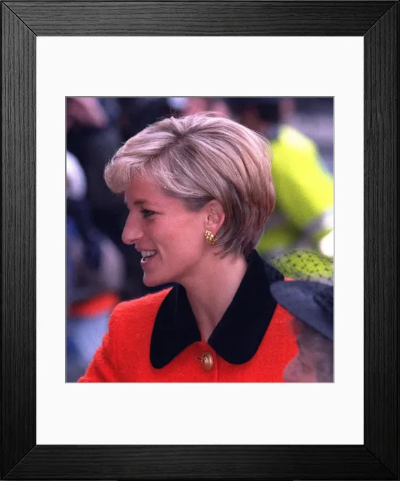 Framed Print : Diana, Princess of Wales arrives in London for an event titled