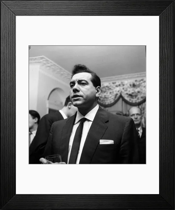 Framed Print : Mario Lanza Opera singer at a reception Nov 1957 holding wine glass Framed Print : Mario Lanza Opera singer at a reception Nov 1957 holding wine glass