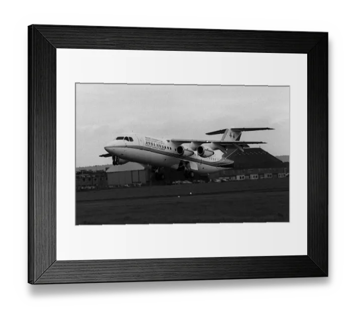 Framed Print : Aircraft British Aerospace BAe 146 300 May 1987 takes off on it Framed Print : Aircraft British Aerospace BAe 146 300 May 1987 takes off on it