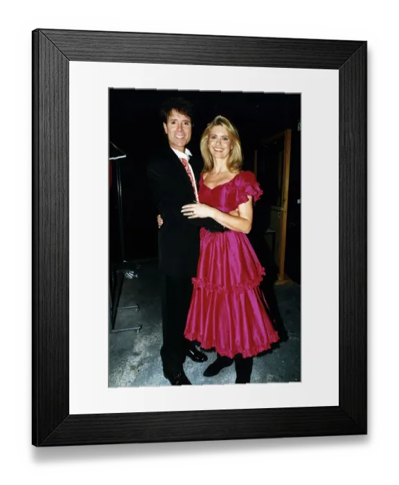 Framed Print : Olivia Newton John actress and singer with Cliff Richard Singer DBase