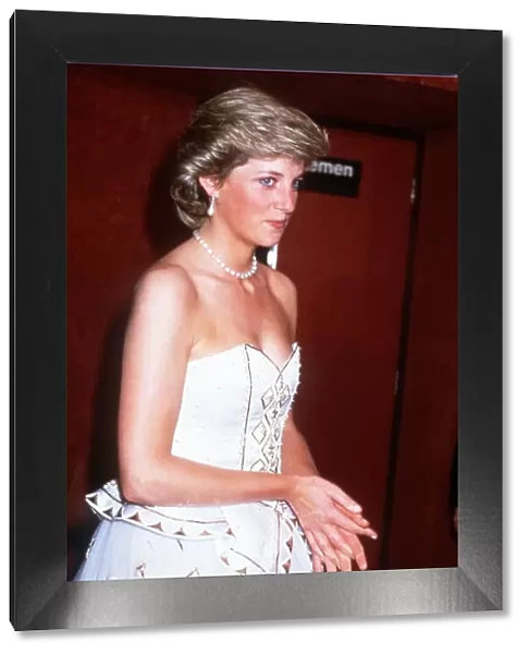 Princess Diana attends the Royal Premiere of the latest James Bond film The Living
